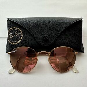 Ray-Ban Round (RB3447) Sunglasses in Rose Gold Flash Lenses